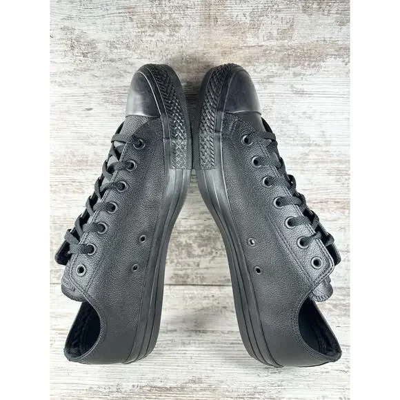 Men's Converse All Star Black Leather Low Top Sneakers Sz 13 EUC! - Picture 7 of 11